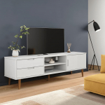 TV staliukas Televizoriaus spintelė MOLDE, balta, 158x40x49cm, pu&scaron;is