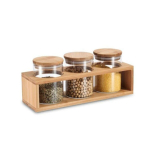 3 indeliai DKD Home Decor Natūralus Bambukas Borosilikatinis stiklas (31 x 11 x 11,5 cm)