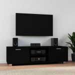 TV staliukas Televizoriaus spintelė, juodos spalvos, 140x40,5x35cm, mediena