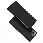 Dux Ducis Skin Pro Xiaomi Redmi Note 12 Pro+ atverčiamas card wallet su stoveliu dėklas telefonui juodos spalvos