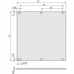 SCHROFF SCHROFF priekinis skydelis, neekranuotas, 3 HU varžtų rinkinys, 12 AG, 2,5 mm, aliuminis, anoduotas