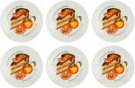 La Porcellana Bianca 6 goloserie torto lėk&scaron;čių rinkinys - baltas, 17,5 cm