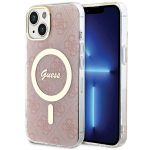 Apple iPhone 13 / 14 / 15 Guess dėklas IML 4G MagSafe (GUHMP15SH4STP) rožinės spalvos