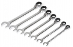 Kamasa Tools Kombinuotų veržliarakčių su terk&scaron;le rinkinys 7vnt. dėžutėje
