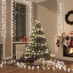 Smulkių LED lempučių girlianda, 13m, PVC, 400 &scaron;altų baltų LED