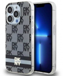 Apple iPhone 14 Pro DKNY dėklas IML Checkered Mono Pattern & Printed Stripes MagSafe (DKHMP14LHCPTSK) juodos spalvos