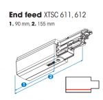 Solar Plus GLOBAL Trac Pulse 4 &scaron;erdžių bėgelio užbaigimas su užmaitinimo galimybe XTSC611-3, de&scaron;ininis, baltas
