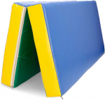 Sulankstomas gimnastikos čiužinys SANRO 100x100x10 cm Mėlynas/žalias/geltonas