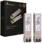 &Scaron;akotuvas Extralink SFP28 25G modulis, 2 vnt., LC/UPC Duplex, multi mode, pilkas