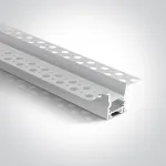 Įleidžiamas profilis, baltas, 2m, komplektuojamas su baltu difuzorium ir užbaigimais, 12mm LED juostai, 7903TR/W