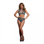 Shots Duo Net Crop Top & High-Waisted Set Juodas One Size S-L