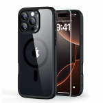 ESR Classic Hybrid Halolock MagSafe + Tempered Glass Apple iPhone 16 Pro Max - dėklas telefonui skaidrus with dėklas telefonui juodos spalvos Frame