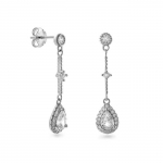 Again Jewelry Eleganti&scaron;ki sidabriniai auskarai su kubiniu cirkoniu AJNS0031