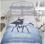 MCU Julemanden 'Santa's Coming to Town' senget&oslash;j til dobbeltdyne, 220x230cm