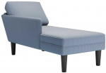 Sofa Chaise Lounge su pagalvės mėlynu velveto audiniu