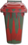 ISORT &scaron;iuk&scaron;lių konteineris, 120 l, žaliai raudonas