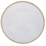 Home Styling Collection Skaidri apatinė plok&scaron;tė su aukso dekoru, &Oslash; 33 cm