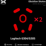 X-Raypad Obsidian Skates Logitech G304 & G305 Raudona 2 vnt. (Raudoni) Pakaitiniai Pelė Feet