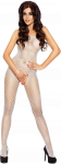 Passion Woman Bodystockings Passion Eroticline BS010 Baltas Mesh Bodysuit - One Size, Elegant Design