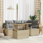 Sodo Sofų Rinkinys 5 pcs smėlio ir &scaron;viesiai pilkos spalvos
