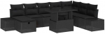 Sodo Sofų Rinkinys 11 pcs Juoda Poli ratanas