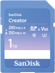 &bdquo;SanDisk Creator SDXC 1 TB&ldquo; 10 klasės UHS-II/U3 V60 atminties kortelė (SDSDXEP-1T00-GNCIS)