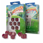 Kauliukų Rinkinys - Q-WORKSHOP Llama Kauliukų 7 Kauliukai Plastikas Auksiniai Įra&scaron;ai Avietinė