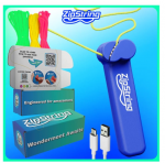 Ore skraidanti virvelė &scaron;viečianti tamsoje ZipString, spalvota Happy people HP-GS1