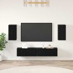 TV staliukas TV spintelių komplektas 4 pcs Juodas ąžuolas Apdirbta mediena