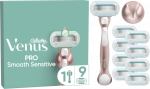 Skustuvas moterims Gillette Venus Deluxe Smooth Sensitive Rosegold + 9 skutimosi galvutės