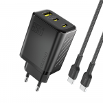 Dudao A29C 65W GaN laidinis įkroviklis + USB-C kabelis – juodos spalvos