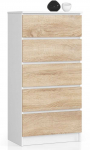 Komoda k 60 cm, balta / sonoma