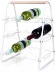 Balto metalo vyno lentyna 9 buteliams 33x29x46 cm