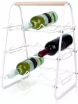 Balto metalo vyno lentyna 9 buteliams 33x29x46 cm