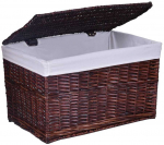Pintinė skrynia 66x40x40 cm, 105L, ruda, rankų darbo, vytelių krep&scaron;ys, daiktadėžė