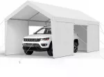 12x6 m Tvirtas Automobilių Prieglauda su Sienomis, Ne&scaron;iojamas Garažas, Pavėsinė, Sandėliukas, Cinkuotas Plienas