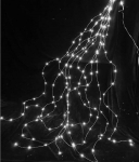 LED &scaron;vieselių girlianda ant sidabrinių vielučių, 200 LED, 10x2 m, &scaron;altai balta, IP44