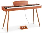 88 klavi&scaron;ų svertinis skaitmeninis pianinas, elektrinė klaviatūra su natų stovu, trigubu pedalu, pradedantiesiems, ne&scaron;iojamas pianinas, medžio apdaila