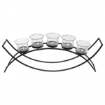 Besk Metalinė žvakidė 5 žvakėms, juoda