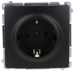 Kontakt Simon BMGSZ1Z.01/49 Simon Basic Lizdas su Schuko įžeminimu (modulis) su srovės kelio sklendėmis, varžtiniai gnybtai juodi BMGSZ1Z.01/49