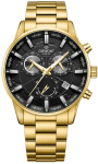 Vyri&scaron;kas laikrodis Giewont Chronograph Sapphire Złoto Juodas GW4580-B4