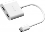 J5create &ndash; USB-C į dvigubą USB-C su vaizdo arba maitinimo tiekimu