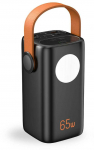 Greitojo įkrovimo i&scaron;orinė baterija FIT2 PRO C40 40000mAh 65W PD su LED ekranu ir &scaron;viesa, juoda