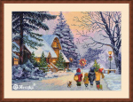 Merejka Kalėdinis kryželiu siuvinėjimo rinkinys &bdquo;Carol of the Bells&ldquo; 30x41 cm