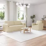 Sofa Sofos komplektas 2 vnt. Kreminė audinys