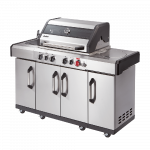 Dujinis Grilis Enders Kansas II Pro 4 Sik Profi Turbo su Turbo Zona, Kriaukle ir &Scaron;onine Virykle, Plieno Spalvos