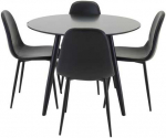 Venture Design Valgomojo komplektas Plaza 100x75 cm Juodas