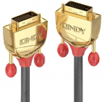 Lindy 5 m DVI-D dvigubos jungties kabelis, &bdquo;Gold Line&ldquo;, 5 m, DVI-D, DVI-D, ki&scaron;tukas, ki&scaron;tukas, pilkas