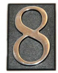Buto numeris 8, 32 x 45, mm, plastikinis, chromo sp.