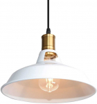 Pakabinamas &scaron;viestuvas G. LUX Loft, 1 x E27, baltos/ žalvario sp., &oslash;31 cm